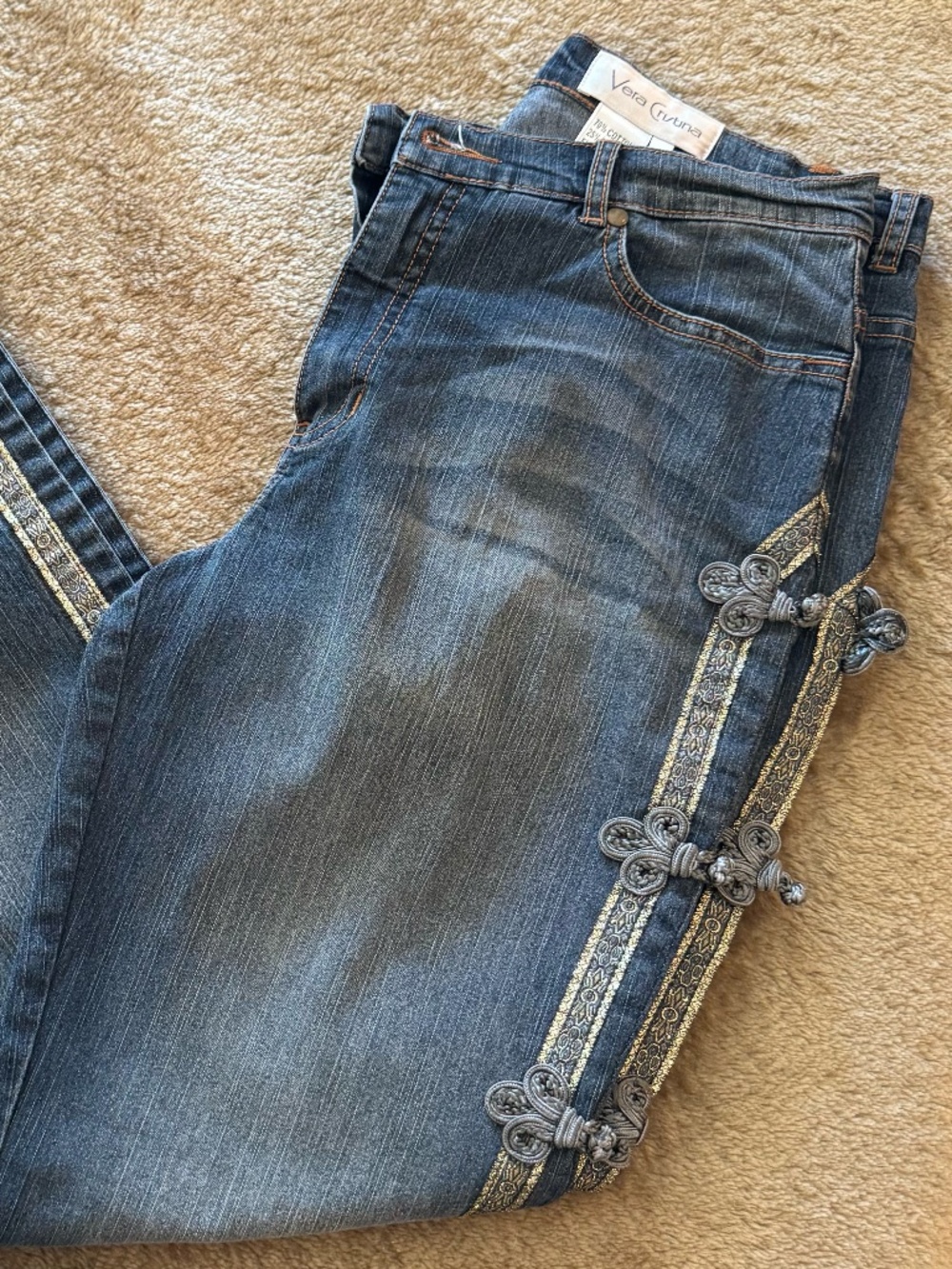 VINTAGE Vera Cristina Y2K Side Trim Jeans NWOT - Size 6